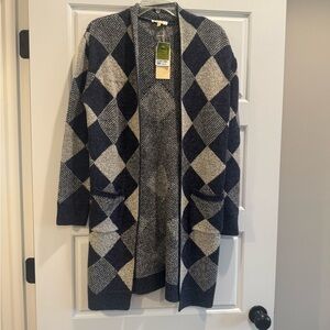 Navy and Gray Argyle Cardigan